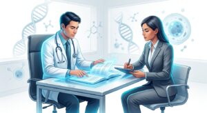의료법 위반 상담을 진행하는 전문적인 의료진과 법률 전문가의 모습