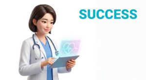 성공적인 의료 브랜딩을 시각화한 미인형 한국인 여성 모델